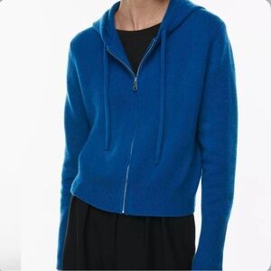 Aritzia Babaton Luxe Cashmere Zip Up Hoodie, M, Blue
